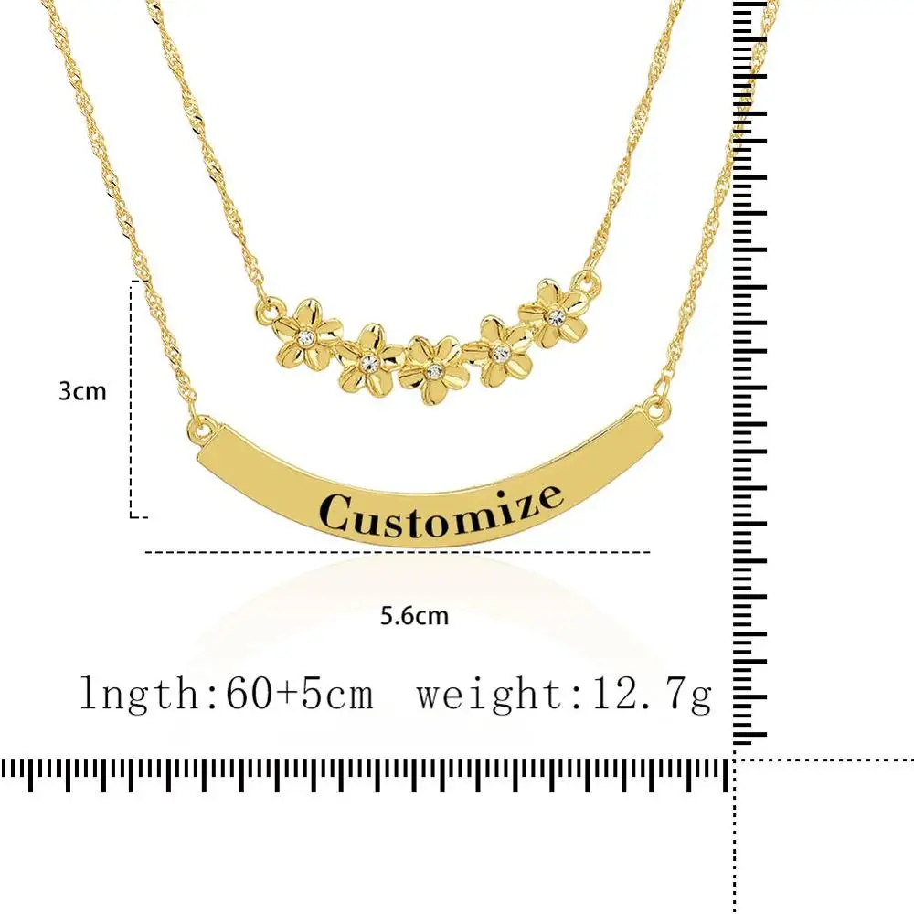 Cring Coco Multilayer Customize Name Necklaces for Women Hawaii Personalized Jewelry Gold Plumeria Flower Double Chain Necklace
Cring Coco Multilayer Customize Name Necklaces for Women Hawaii Personalized Jewelry Gold Plumeria Flower Double Chain Necklace
