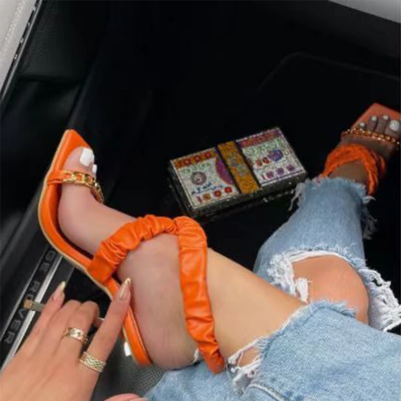 Women High Heels Female Square Heel Ladies Slides Sandals 2021 Fashion Summer For Lady Party Sandals Metal Woman Pumps Slippers
Women High Heels Female Square Heel Ladies Slides Sandals 2021 Fashion Summer For Lady Party Sandals Metal Woman Pumps Slippers