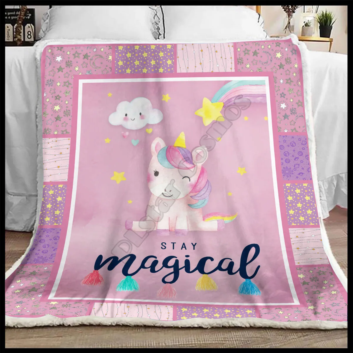 

Stay Magical Unicorn Fleece Blanket 3D full printed Wearable Blanket Adults For Kids Warm Sherpa Blanket Drop Shipping
