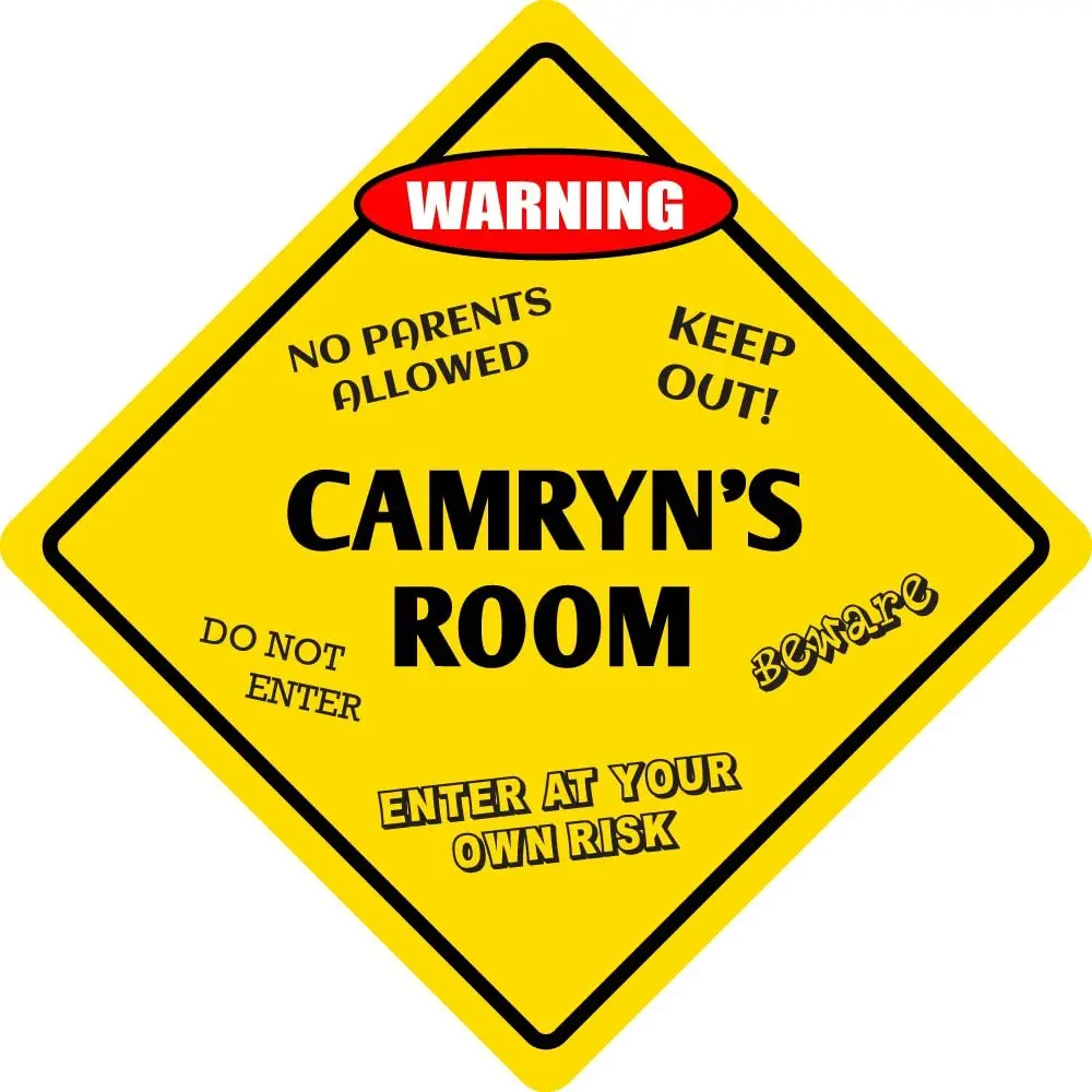 StickerPirate Camryn's Room Funny Kids Room Door Warning Danger Metal Novelty Sign Aluminum
StickerPirate Camryn's Room Funny Kids Room Door Warning Danger Metal Novelty Sign Aluminum