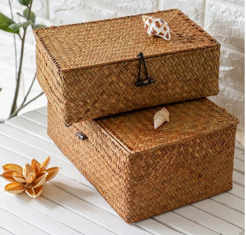 Handmade straw Woven storage box Make Organizer Jewelry Box rubbish storage box Small ornament storage box Christmas present
Handmade straw Woven storage box Make Organizer Jewelry Box rubbish storage box Small ornament storage box Christmas present