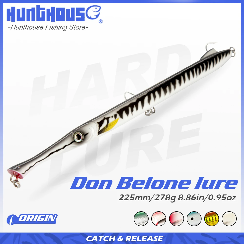 Hunthouse Don Belone Sinking Fishing Lure 225mm 27g stickbait Pencil Bait swimbait Lures for Fishing sea bass leerfish tuna
Hunthouse Don Belone Sinking Fishing Lure 225mm 27g stickbait Pencil Bait swimbait Lures for Fishing sea bass leerfish tuna