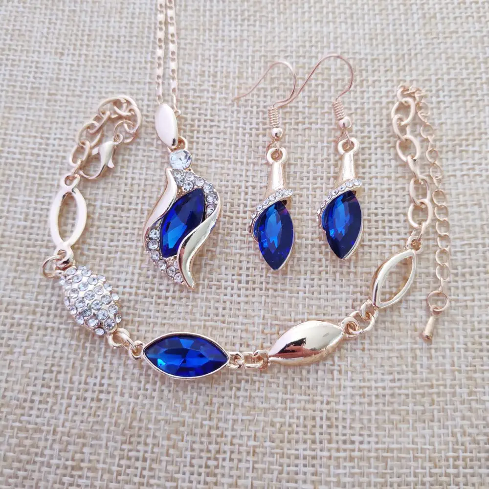 Fine 925 Sterling Silver Necklace Earrings Bracelet Set Ms. Engagement, Angel Elf Jinbao Blue Gold Crystal Christmas Gift
Fine 925 Sterling Silver Necklace Earrings Bracelet Set Ms. Engagement, Angel Elf Jinbao Blue Gold Crystal Christmas Gift