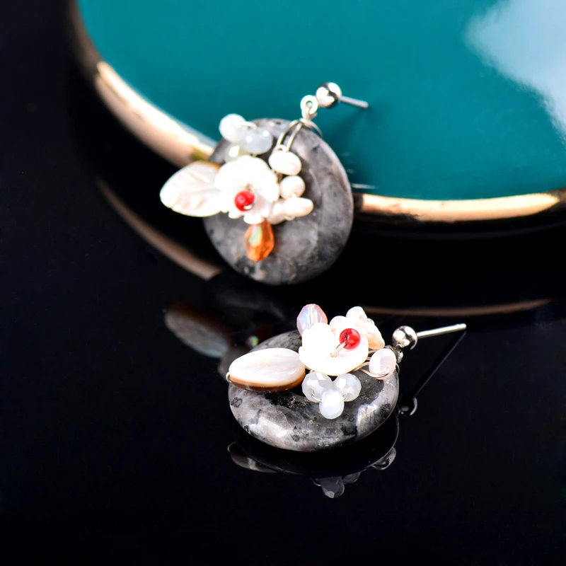 LEEKER Retro Alloy Tassel Round Flower Leaves Natural Stone Shell Earrings For Women Drop Dangler Party Jewelry 491 LK6
LEEKER Retro Alloy Tassel Round Flower Leaves Natural Stone Shell Earrings For Women Drop Dangler Party Jewelry 491 LK6