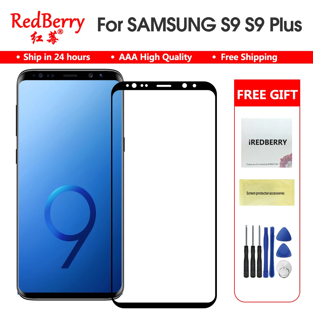 А + Замена передних стеклянных линз для Samsung Galaxy S9 Plus G960F G965F LCD сенсорный экран
