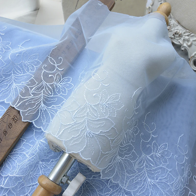 18Yds Delicate Flowers Lace Trim Tulle Blue Mesh Lace Trim for Doll's Dress DIY Crafts Dress Hem Table Lolita Costume Baby Cloth
18Yds Delicate Flowers Lace Trim Tulle Blue Mesh Lace Trim for Doll's Dress DIY Crafts Dress Hem Table Lolita Costume Baby Cloth