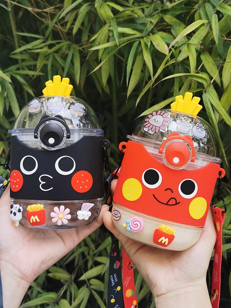 Korean Style Cute Colorful French Fries Straw Cup Creative Straw Water Bottle with Portable Strap Travel Tea Cup
Korean Style Cute Colorful French Fries Straw Cup Creative Straw Water Bottle with Portable Strap Travel Tea Cup