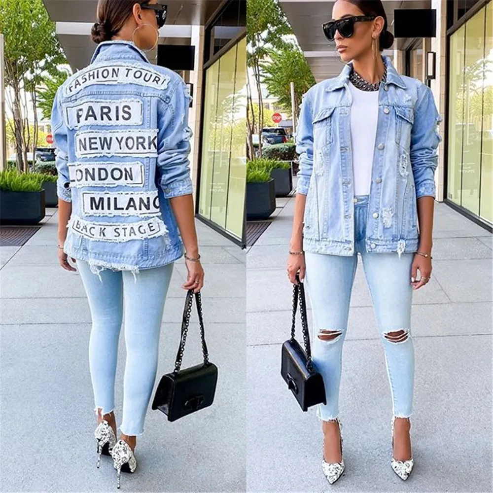 Letter denim jacket hot sale women denim jacket casual jacket women splicing jacket women slim denim jacket fringed denim jacket
Letter denim jacket hot sale women denim jacket casual jacket women splicing jacket women slim denim jacket fringed denim jacket