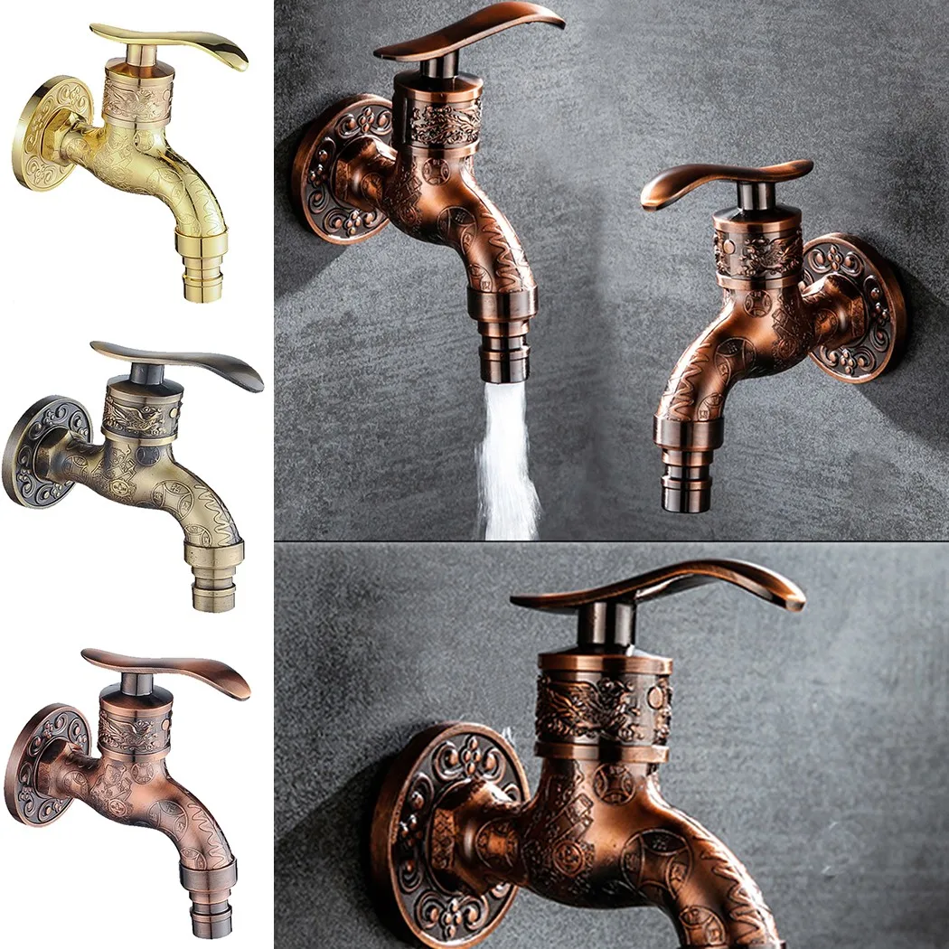 Luxury Bath Wall Mount Sink Basin Cold Water Faucet Taps Antique Outdoor Garden Taps Bathroom Washing Machine Faucet
Luxury Bath Wall Mount Sink Basin Cold Water Faucet Taps Antique Outdoor Garden Taps Bathroom Washing Machine Faucet