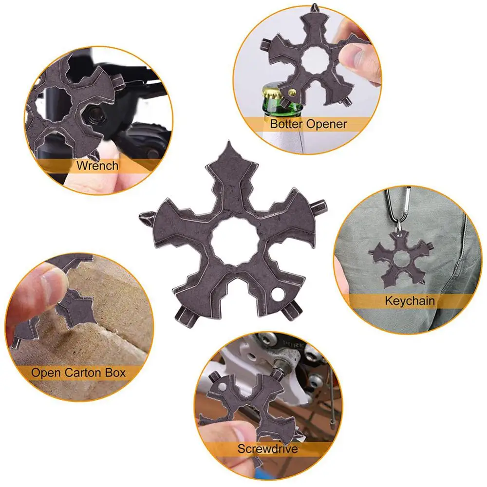 16 In 1 Snowflake Multi Tool Pocket Keyring Spanner Hex Wrench Multifunction Multipurpose Camp Survive Outdoor Sport Hiking
16 In 1 Snowflake Multi Tool Pocket Keyring Spanner Hex Wrench Multifunction Multipurpose Camp Survive Outdoor Sport Hiking