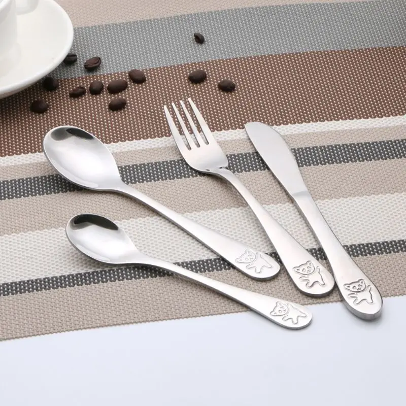 4pcs/set Baby Teaspoon Spoon Food Feeding Fork Knife Utensils Set Stainless Steel Kids Learning Eating Habit Children Tableware
4pcs/set Baby Teaspoon Spoon Food Feeding Fork Knife Utensils Set Stainless Steel Kids Learning Eating Habit Children Tableware