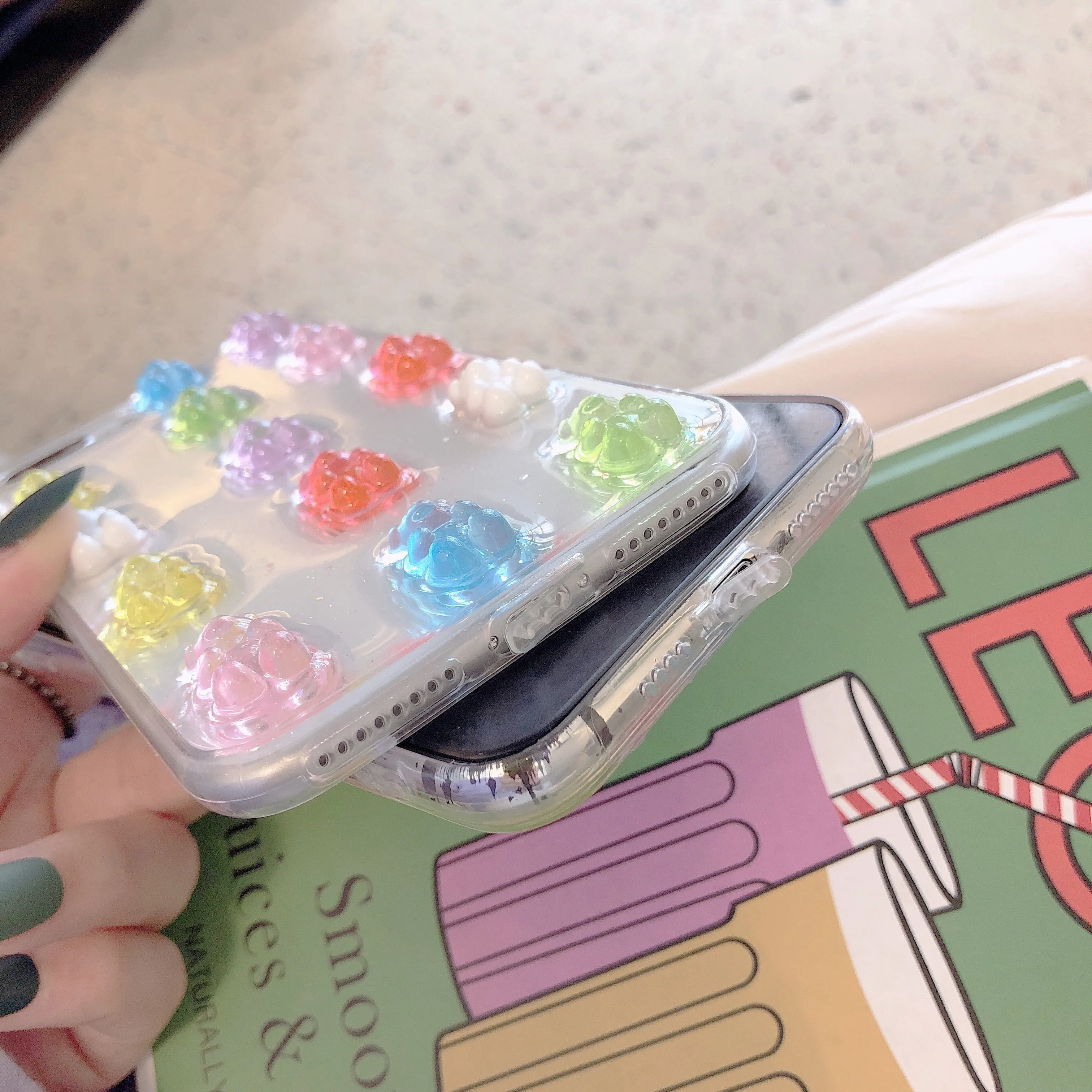 PEIPENG для iPhone X чехол милый 3D Gummy Bear карамельный цвет мягкий TPU XS Max XR 6 6S 7 8 Plus