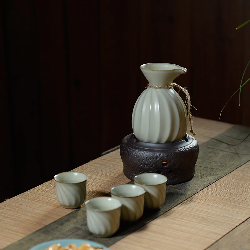 Wine Hot Sake Set Cup With Warmer Chinese Style High Quality Sake Set Rustic Classic Gray Kit Vinho Home Accessories EI50BW
Wine Hot Sake Set Cup With Warmer Chinese Style High Quality Sake Set Rustic Classic Gray Kit Vinho Home Accessories EI50BW