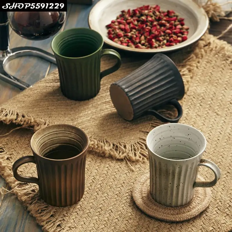 320ml Japanese Retro Striped Coffee Mug Modern Home Stoneware Breakfast Milk Cup American Office Afternoon Tea Flower Tea Cup
320ml Japanese Retro Striped Coffee Mug Modern Home Stoneware Breakfast Milk Cup American Office Afternoon Tea Flower Tea Cup