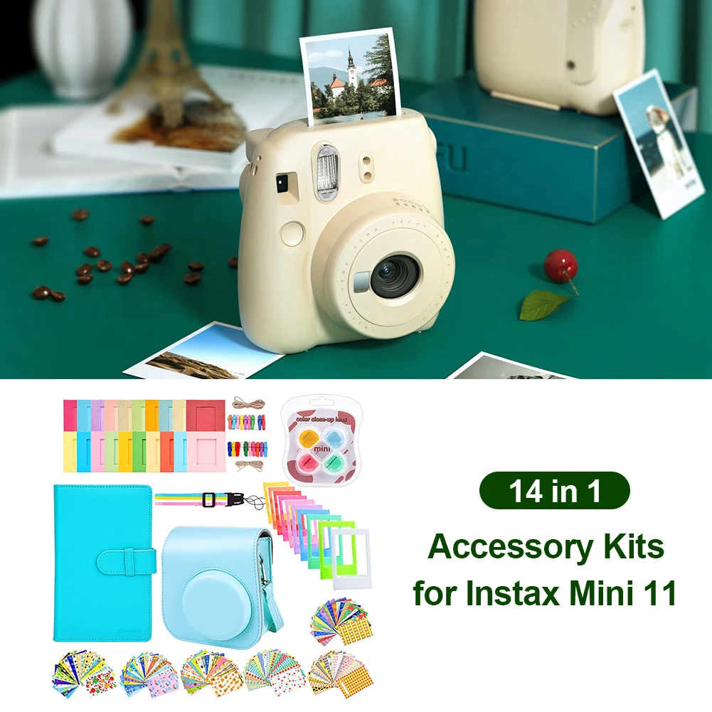 14 in 1 Shoulder Bag Photo Frame Album Kit Instant Strap Case Film for Fujifilm Instax Mini 11 | Электроника