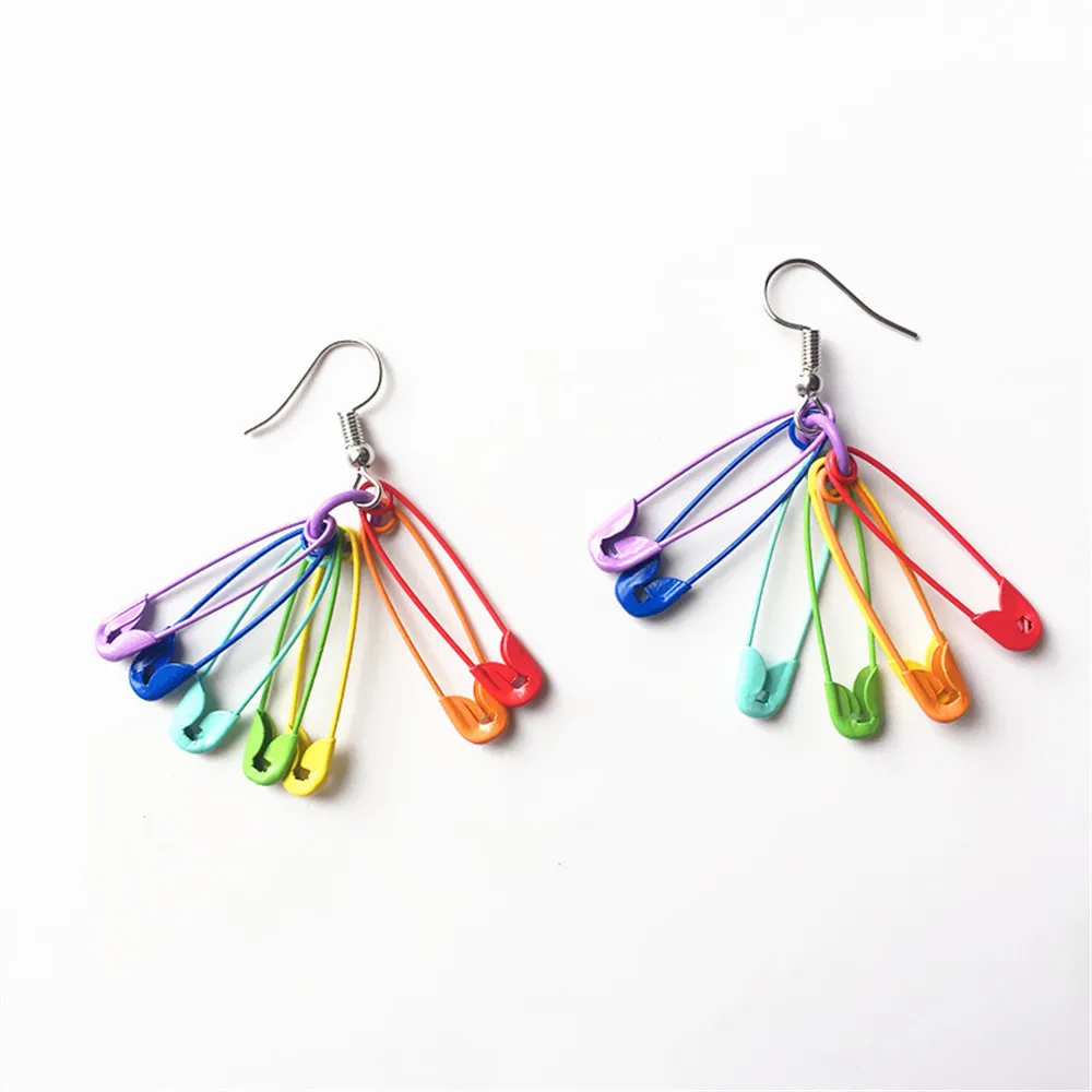 Fashion Rainbow Color Cool Pins Long Tassel Drop Earrings For Women Girls Creative Exaggerated Dangle Earrings Decorations
Fashion Rainbow Color Cool Pins Long Tassel Drop Earrings For Women Girls Creative Exaggerated Dangle Earrings Decorations