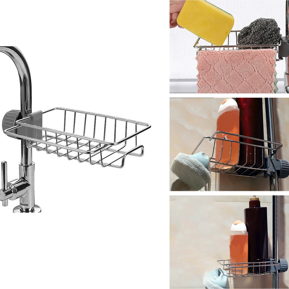 Stainless Steel Faucet Storage Racks Adjustable Sink Rag Sponge Draining Rack Kitchen Bathroom Soap Storage Holders Shelves
Stainless Steel Faucet Storage Racks Adjustable Sink Rag Sponge Draining Rack Kitchen Bathroom Soap Storage Holders Shelves