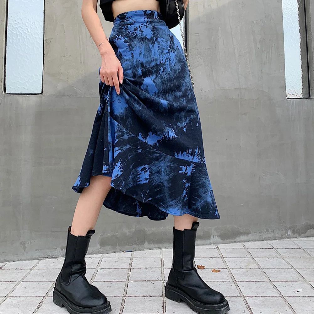 Tie Dye Blue Block Midi Skirt Cool Girl Streetwear Gothic Ruffle High Waisted Women Casual Bottoms Spring Summer 2021
Tie Dye Blue Block Midi Skirt Cool Girl Streetwear Gothic Ruffle High Waisted Women Casual Bottoms Spring Summer 2021