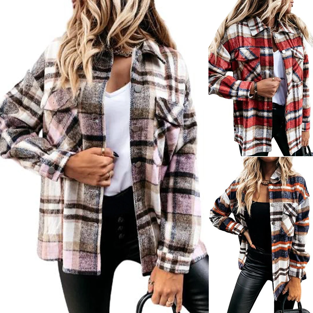 Fashion Plaid Printing Winter Coats for Women Ladies Streetwear Boyfriend Style Pocket Single Breasted Causal Coat
Fashion Plaid Printing Winter Coats for Women Ladies Streetwear Boyfriend Style Pocket Single Breasted Causal Coat