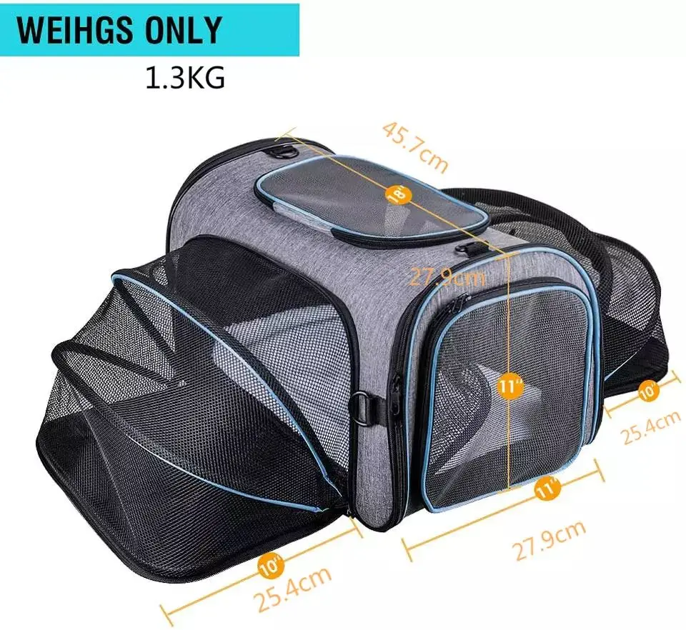 Airline Approved Pet Carrier Soft Sided Cat Bag Expandable Carrier with Fleece Pad Breathable Puppy Travel Bag Space Backpack 
Airline Approved Pet Carrier Soft Sided Cat Bag Expandable Carrier with Fleece Pad Breathable Puppy Travel Bag Space Backpack