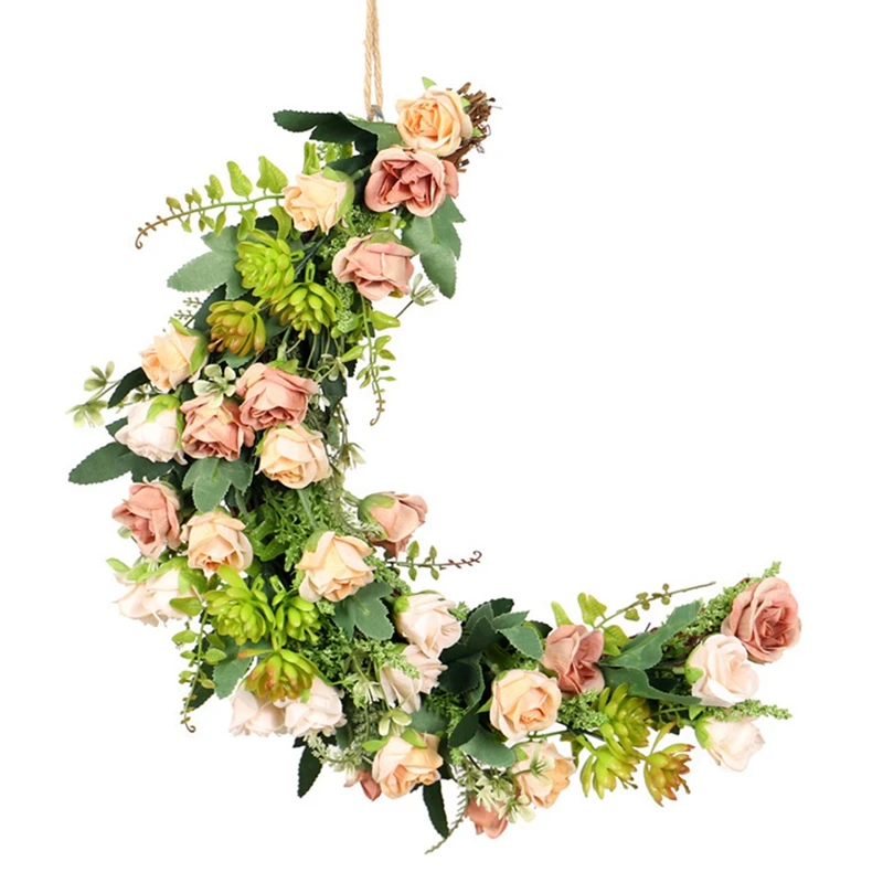 Artificial Flower Wreath Half Moon Shape Rose Flowers Garland Front Door Wreath for Home Wedding Party Decoration 
Artificial Flower Wreath Half Moon Shape Rose Flowers Garland Front Door Wreath for Home Wedding Party Decoration