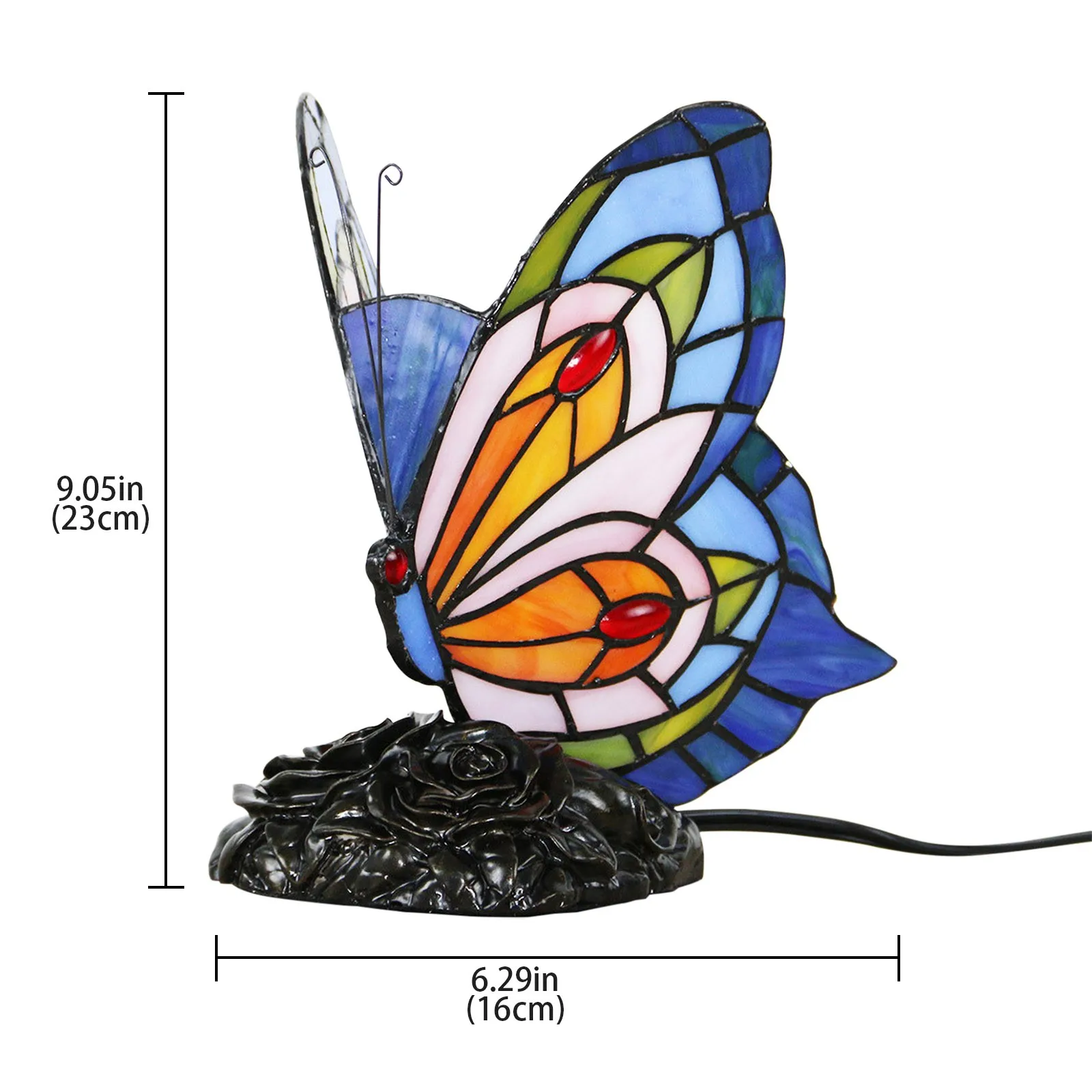 Stained Glass Tiffany Butterfly Lamps With US/EU Plug In E27 Bedroom Bedside LED Butterfly Light for Table Night Fixtures
Stained Glass Tiffany Butterfly Lamps With US/EU Plug In E27 Bedroom Bedside LED Butterfly Light for Table Night Fixtures