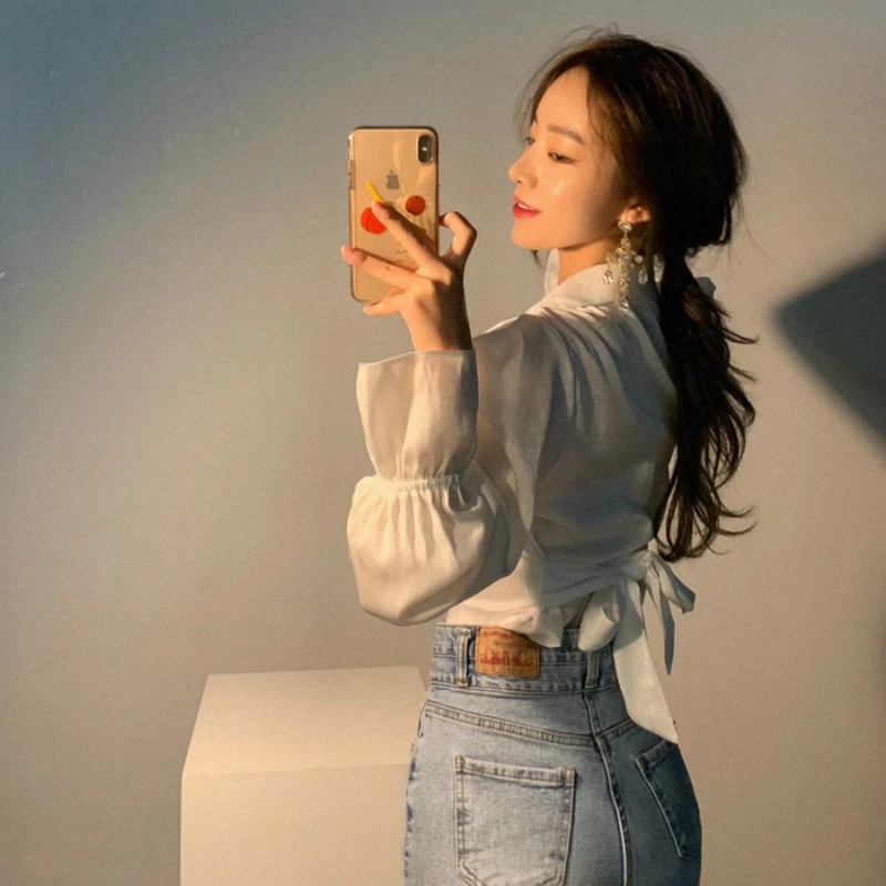 Kimotimo Blouse Women Autumn Turn-down Collar Flare Sleeve Silk Shirts Office Work Elegant White Vintage Ladies Blusas Tops
Kimotimo Blouse Women Autumn Turn-down Collar Flare Sleeve Silk Shirts Office Work Elegant White Vintage Ladies Blusas Tops