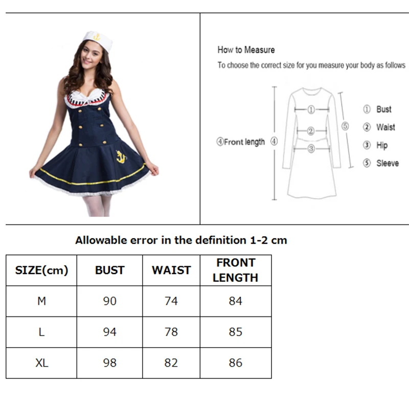 Hot Sexy Sailor Suit Naval Costume Halloween Costume Nautical Pin-Up Girl Parade Outfit Cosplay Carnival Fancy Party Dress
Hot Sexy Sailor Suit Naval Costume Halloween Costume Nautical Pin-Up Girl Parade Outfit Cosplay Carnival Fancy Party Dress