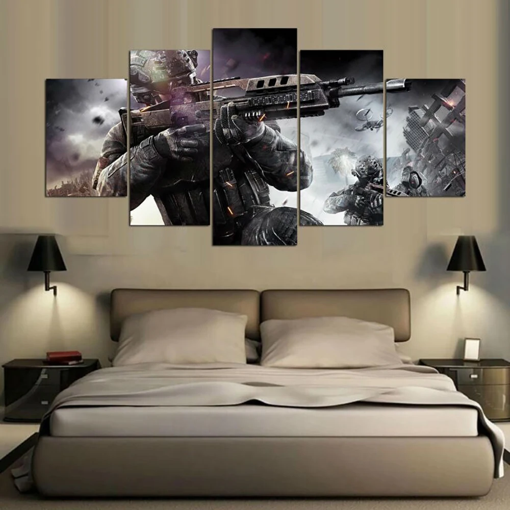 5 Pieces Canvas Arts Painting Game Poster Call Of Duty Black Wall Picture Living Room Image Print Bedroom Modern Home Decor 
5 Pieces Canvas Arts Painting Game Poster Call Of Duty Black Wall Picture Living Room Image Print Bedroom Modern Home Decor