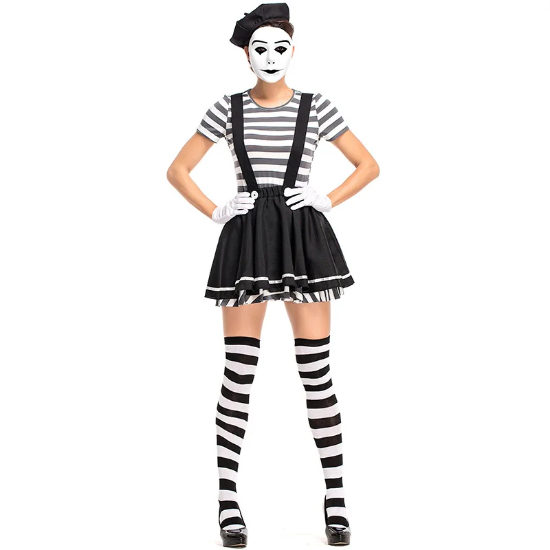 Umorden Adult Women Mime Artist Costume Silent Actor Outfit Fancy Dress Halloween Carnival Purim Party Cosplay Costumes
Umorden Adult Women Mime Artist Costume Silent Actor Outfit Fancy Dress Halloween Carnival Purim Party Cosplay Costumes