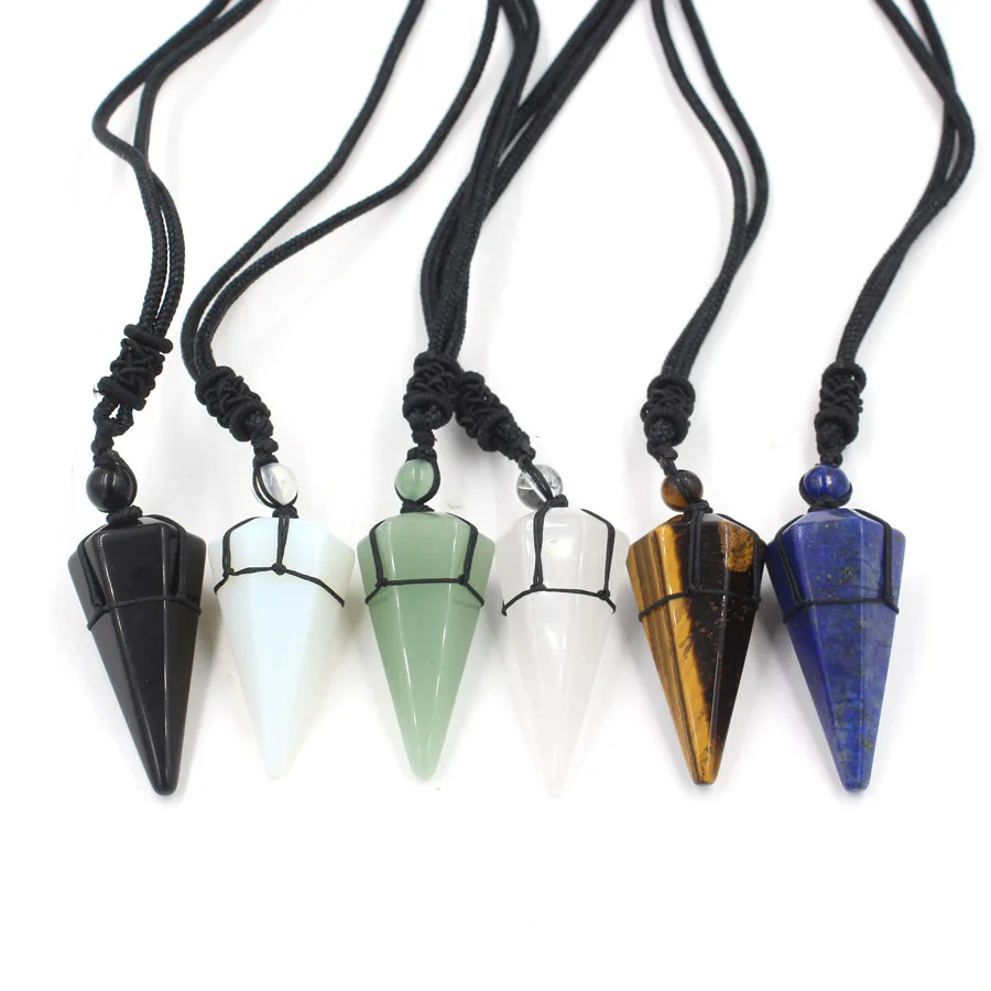 Natural Reiki Stone Chakra Pendant Healing Crystal Pendulum Necklace Reiki Healing Jewelry Adjustable
Natural Reiki Stone Chakra Pendant Healing Crystal Pendulum Necklace Reiki Healing Jewelry Adjustable