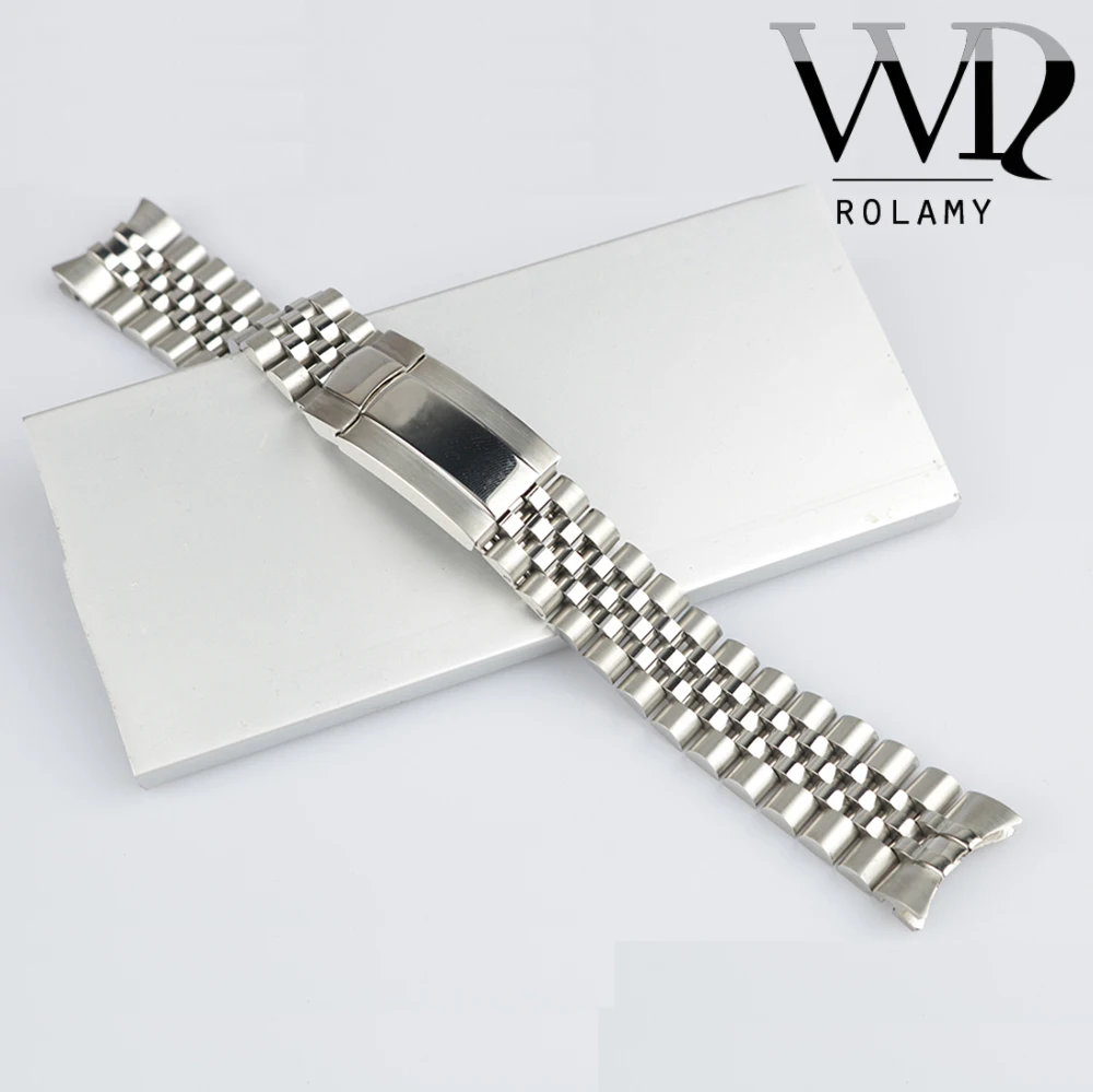 Rolamy 20 21mm 316L Steel Replacement Wrist Watch Band Strap Bracelet Jubilee With Oyster Clasp For Rolex GMT Master II Datejust | Наручные