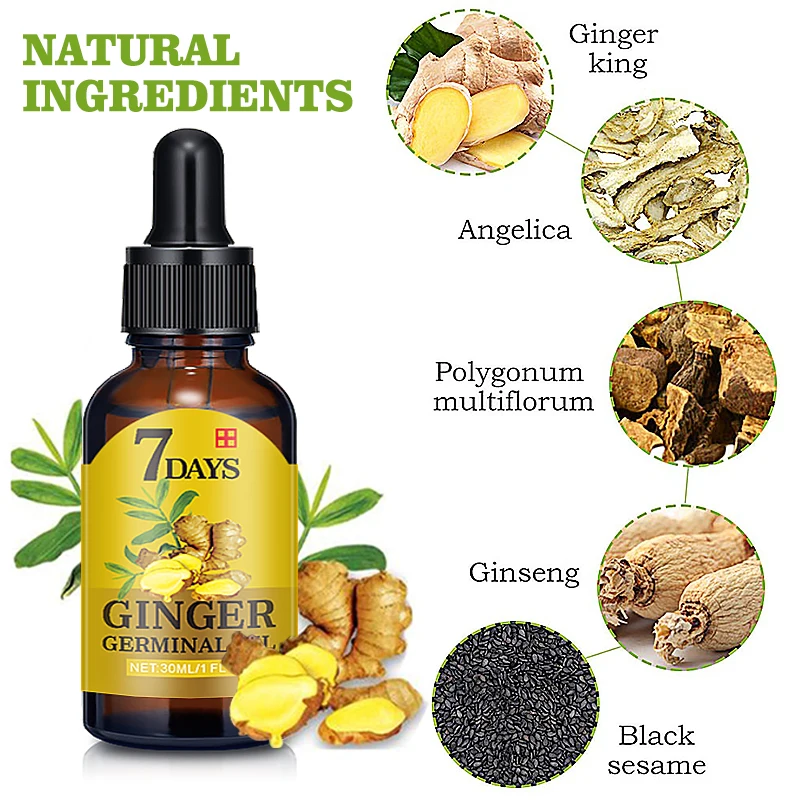 Ginger Hair Growth Essences 7 Days Germinal Hair Growth Serum Essences Oil Hair Loss Treatment Growth Hair Care Hair Oil TSLM1
Ginger Hair Growth Essences 7 Days Germinal Hair Growth Serum Essences Oil Hair Loss Treatment Growth Hair Care Hair Oil TSLM1
