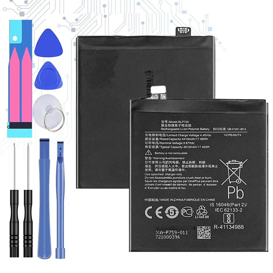 Сменный аккумулятор BLP759 4510 мАч для Oneplus 8 Pro One Plus 1 + 8 pro Oneplus8 Pro
Сменный аккумулятор BLP759 4510 мАч для Oneplus 8 Pro One Plus 1 + 8 pro Oneplus8 Pro