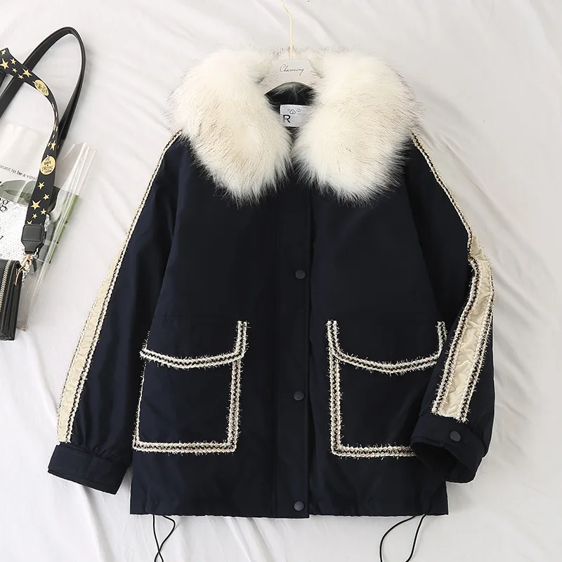 2020 Plus Size Parker Coat Women Winter Artificial Fur Collar Padded Jacket Casual Warm Hooded Zipper Loose Thick Outwear Cotton
2020 Plus Size Parker Coat Women Winter Artificial Fur Collar Padded Jacket Casual Warm Hooded Zipper Loose Thick Outwear Cotton