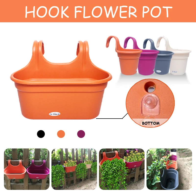 Wall-mounted Flower Pot With Double Hook Hanging Planter Pots For Villa Garden Fence Balcony Window Railing Flower Pot Bonsai
Wall-mounted Flower Pot With Double Hook Hanging Planter Pots For Villa Garden Fence Balcony Window Railing Flower Pot Bonsai