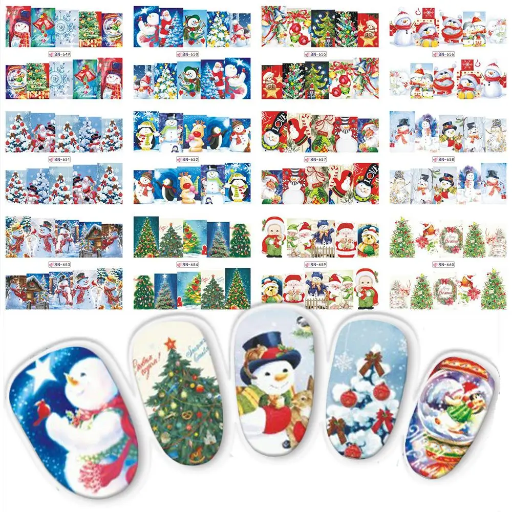 12pcs/lot Nail Art Stickers Christmas Snowman Designs Water Transfer Stickers for Nails Decal Manicure Slider BN649-660
12pcs/lot Nail Art Stickers Christmas Snowman Designs Water Transfer Stickers for Nails Decal Manicure Slider BN649-660