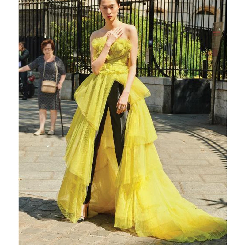 Chic Lime Green Ruffles 2019 Prom Formal Dresses Party Gowns Corset Draped Irregular Tulle Evening Gowns Long Train NO PANTS
Chic Lime Green Ruffles 2019 Prom Formal Dresses Party Gowns Corset Draped Irregular Tulle Evening Gowns Long Train NO PANTS