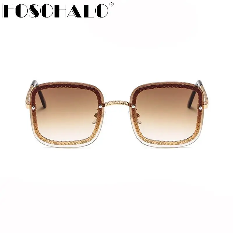 Fashion Brown Square Sunglasses Women Sexy Street Shades Rimless Eyewear Gradient Luxury Brand Sunglasses Ladies Metal UV400 
Fashion Brown Square Sunglasses Women Sexy Street Shades Rimless Eyewear Gradient Luxury Brand Sunglasses Ladies Metal UV400