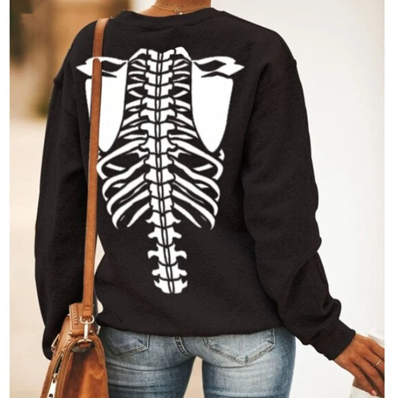 Women Halloween Pullover Skeleton Printed Pattern Round Collar Long Sleeve Tops 2021Autumn High Street Casual Loose Black S-XXXL
Women Halloween Pullover Skeleton Printed Pattern Round Collar Long Sleeve Tops 2021Autumn High Street Casual Loose Black S-XXXL