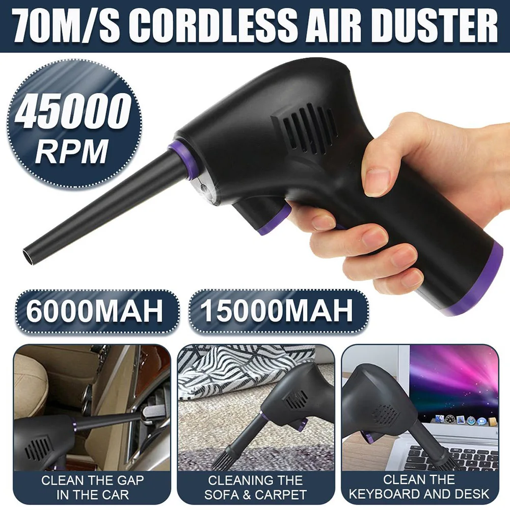 Cordless Air Duster Rechargeable 2 Speeds with LED Light Handheld Air Blower Portable for Keyboard Computer Car Vehicle
Cordless Air Duster Rechargeable 2 Speeds with LED Light Handheld Air Blower Portable for Keyboard Computer Car Vehicle