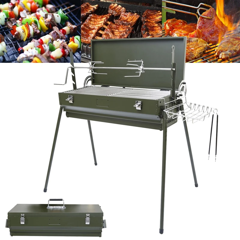 Складная стальная печь для барбекю, портативный гриль для барбекю на углях, для домашнего праздвечерние и кемпинга 
Складная стальная печь для барбекю, портативный гриль для барбекю на углях, для домашнего праздвечерние и кемпинга