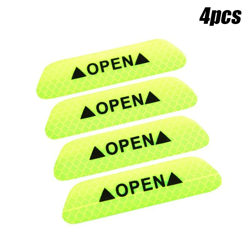 4Pcs/set PET Car Door Stickers Fluorescent Car Reflective Strips Warning Mark OPEN Safety 9*3cm Decals
4Pcs/set PET Car Door Stickers Fluorescent Car Reflective Strips Warning Mark OPEN Safety 9*3cm Decals