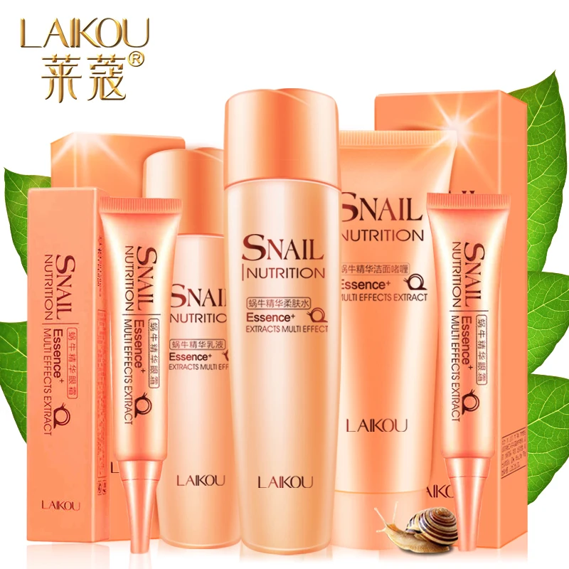 5pcs Skin Care Snail Essence Cream Eye Cream Body Creams Toner Lotion Face Cleanser Anti-wrinkle Aging Moisturizing Skin Care 
5pcs Skin Care Snail Essence Cream Eye Cream Body Creams Toner Lotion Face Cleanser Anti-wrinkle Aging Moisturizing Skin Care