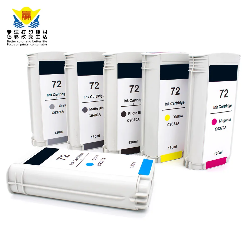 JIANYINGCHEN Remanufactured ink cartridge replacement for HPs 72 for Designjet T610 T770 T795 T1100 T1120 (4pcs/lot) Promotion
JIANYINGCHEN Remanufactured ink cartridge replacement for HPs 72 for Designjet T610 T770 T795 T1100 T1120 (4pcs/lot) Promotion