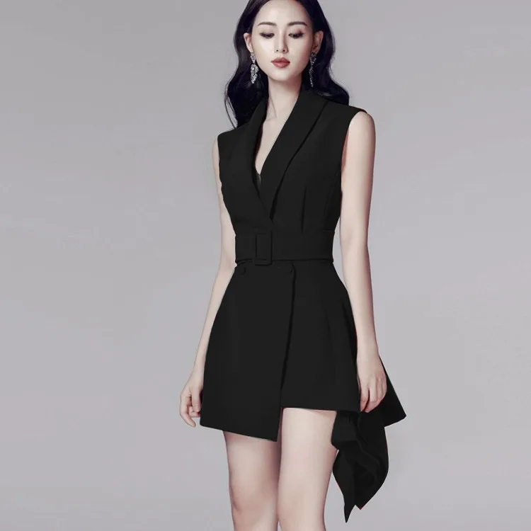 New style OL style women's dress with high waist, ladies elegant notched collar double-breasted women's suit jacket dress
New style OL style women's dress with high waist, ladies elegant notched collar double-breasted women's suit jacket dress