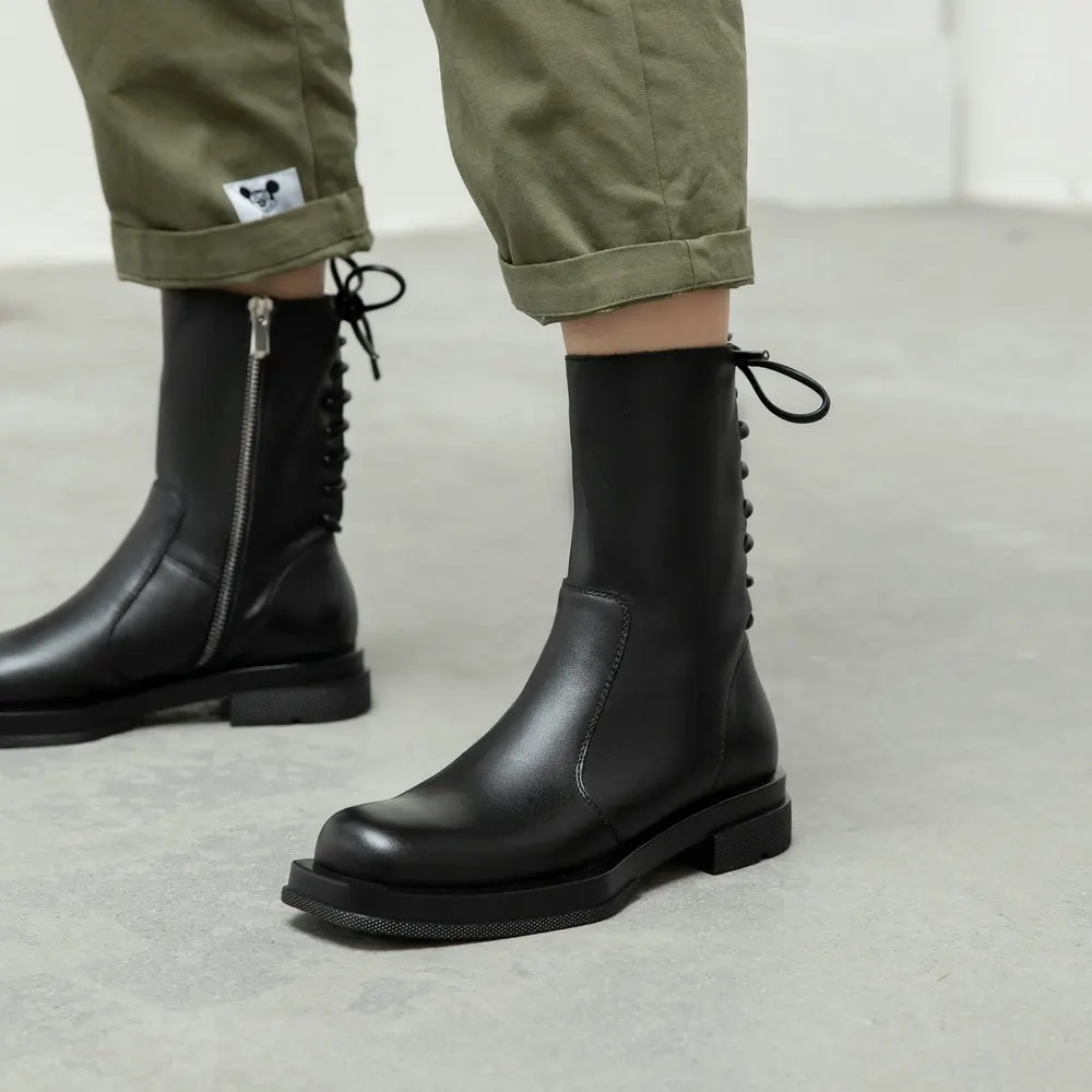 Ankle boots Genuine leather Women boots Motorcycle boots black 2020 autumn winter Head layer cowhide Square head Women shoes
Ankle boots Genuine leather Women boots Motorcycle boots black 2020 autumn winter Head layer cowhide Square head Women shoes