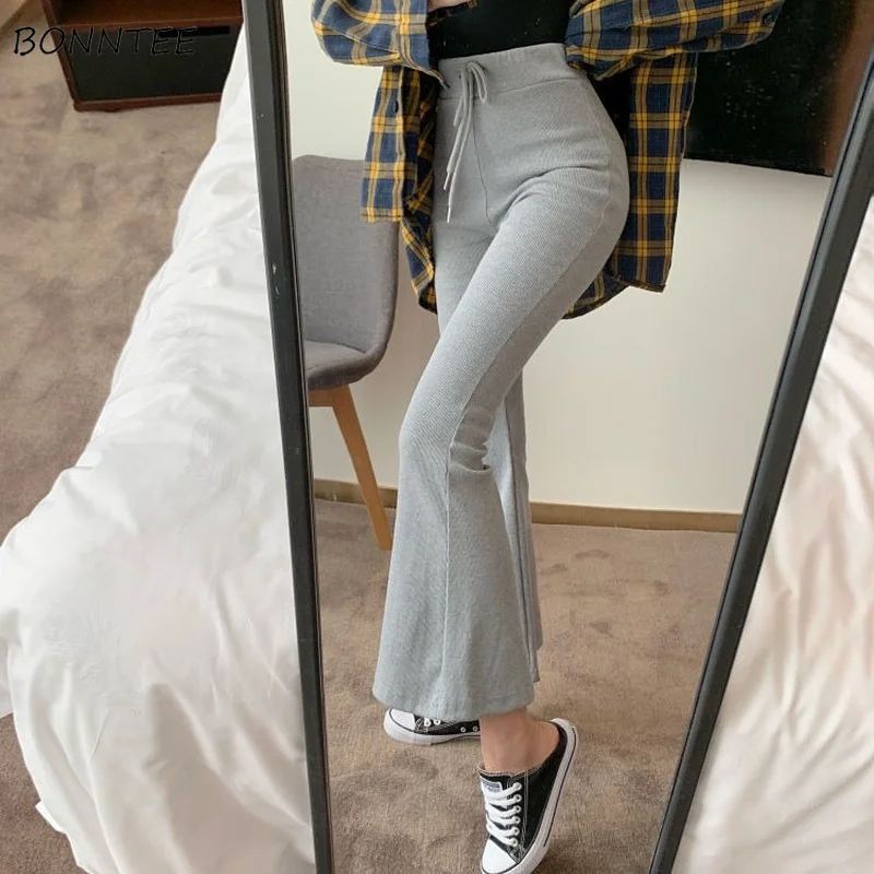 Women Casual Pants Elastic Waist Bandage Solid Flare Slim Retro Fashion Korean Style Stretchy Soft Students Designer Females Hot
Women Casual Pants Elastic Waist Bandage Solid Flare Slim Retro Fashion Korean Style Stretchy Soft Students Designer Females Hot