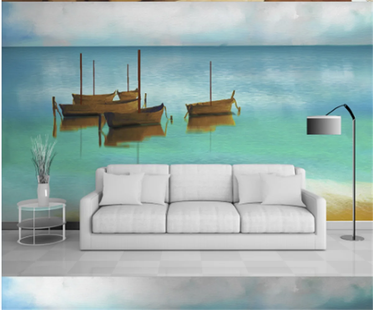 Any size customized new European elegant beach boat landscape oil painting sofa background wallpaper wall stickers photo mural
Any size customized new European elegant beach boat landscape oil painting sofa background wallpaper wall stickers photo mural