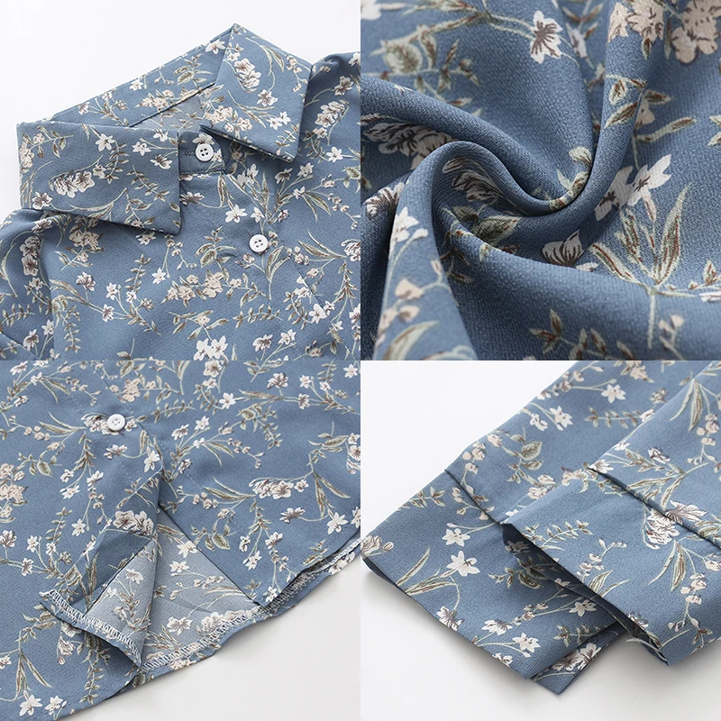 Spring Women Vintage Floral Print Chiffon Blouse Loose Long Sleeve Button Up Turn-Down Collar Shirt Autumn Korean Basic Tops T11
Spring Women Vintage Floral Print Chiffon Blouse Loose Long Sleeve Button Up Turn-Down Collar Shirt Autumn Korean Basic Tops T11